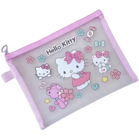 Hello Kitty Nylon Mesh Zipper Bag - Picture 1 of 1